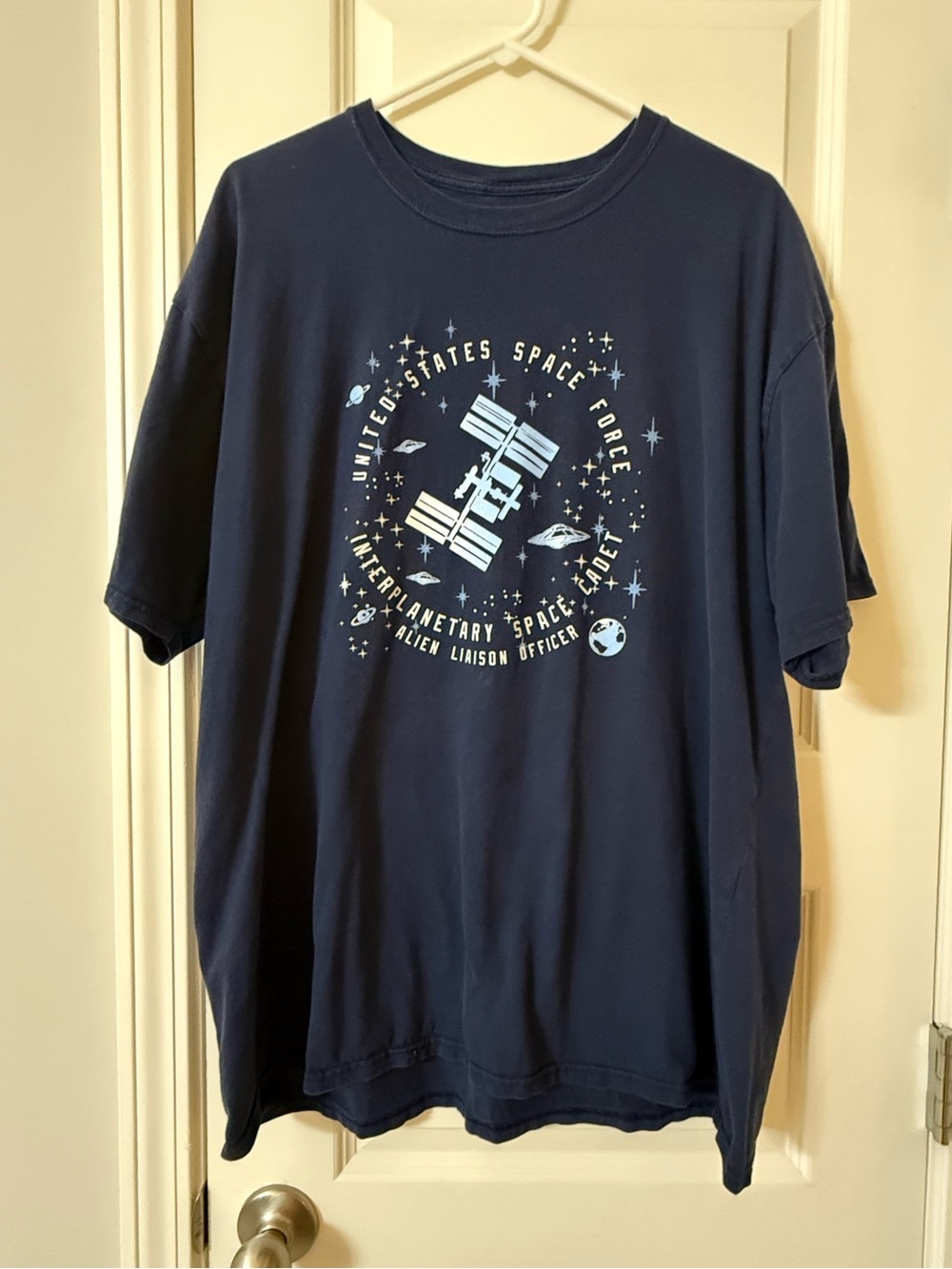 US Space Force Interplanetary Space Cadet Navy Blue T-shirt Size 2X MV Sport